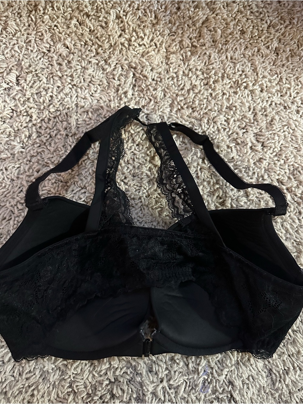 Torrid Black Lace Racerback Front Clasp Bra 38DD - Picture 6 of 6